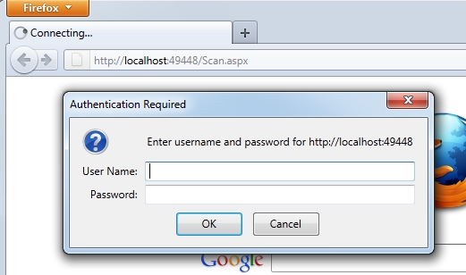 Firefox Authentication Box