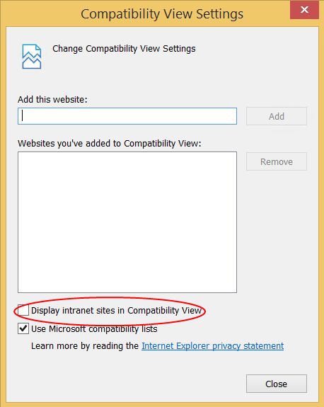 internet explorer 11 compatibility mode